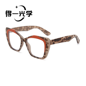 แว่นตา De Yi Optics ลายเสือดาว กรอบสี่เหลี่ยม ป้องกันแสงสีฟ้า สำหรับทุกเพศ ขนาดกลาง เลนส์ PC - Product Image 5