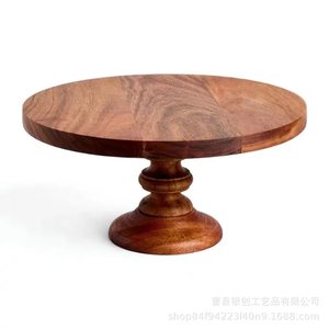 Base Redonda para Pastel de Madera Maciza, Hecha a Mano, Decoración para Mesa de Fiesta de Cumpleaños - Product Image 4