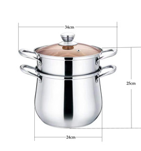 Olla de vapor de acero inoxidable de alta calidad, dos capas, después de la sopa de fondo doble, vaporera de alimentos con tapa Visible - Product Image 4