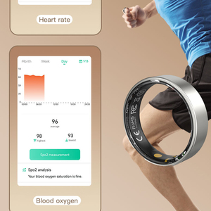 Hochwertiger wasserdichter NFC Smart Ring Edelstahl Health Smart Rings R6 mit Blutsauerstoff-Schlafer kennung funktion - Product Image 2