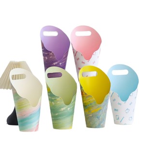 Coffret de fleurs pour la fête des mères, sac cylindrique en carton blanc portable et boîte cadeau - Product Image 5
