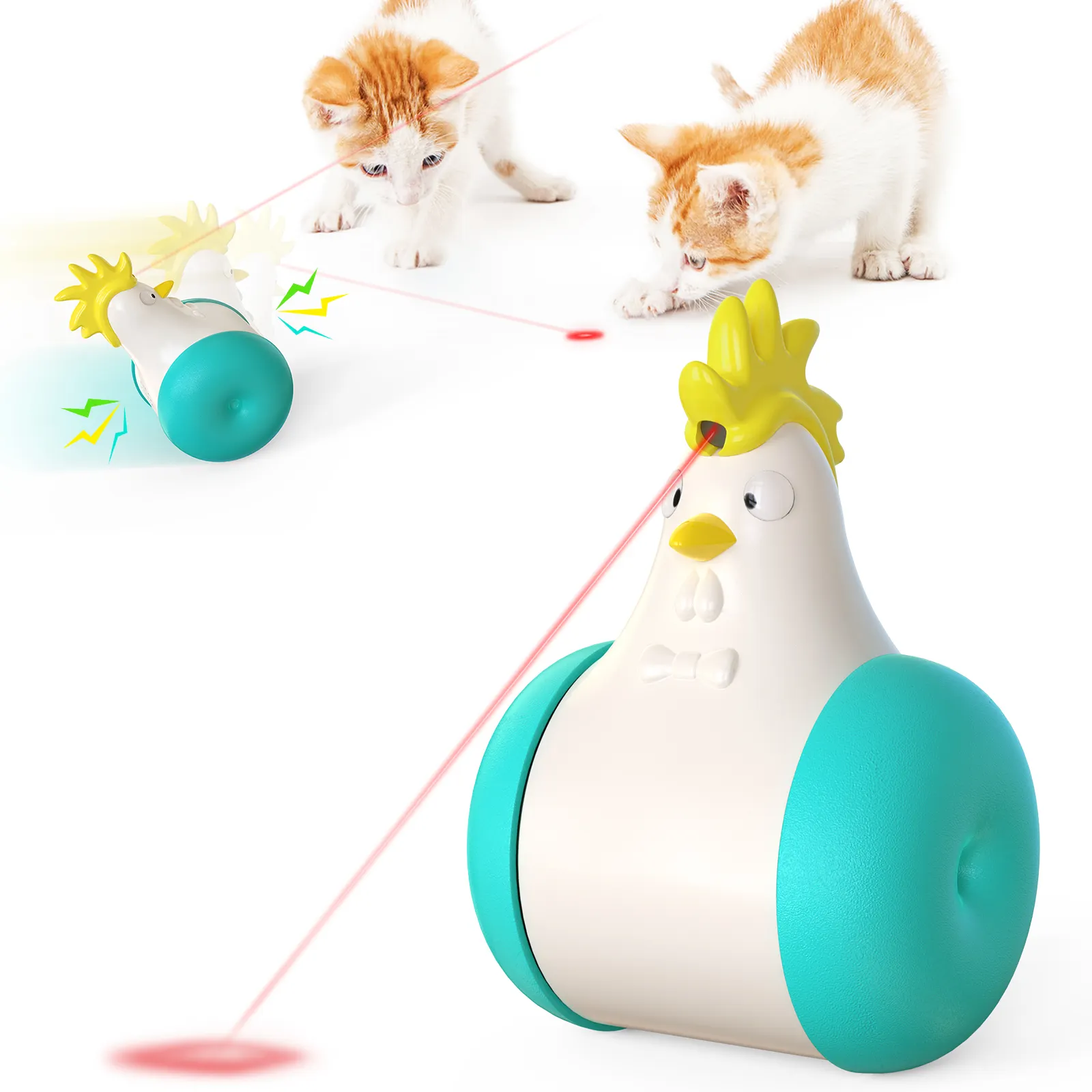 Pop Play Đào Tạo Tập Thể Dục Hài Hước Tương Tác Chuyển Động Popping Mèo Catnip Đồ Chơi Ánh Sáng Laser Led Cơ Giới Mèo Đồ Chơi