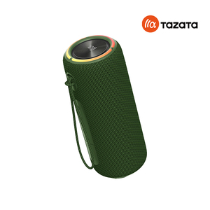 Enceinte sans fil Tazata 20W à basses profondes, étanche IPX7, verte, pour le camping et l'extérieur, avec double radiateur passif - Product Image 2