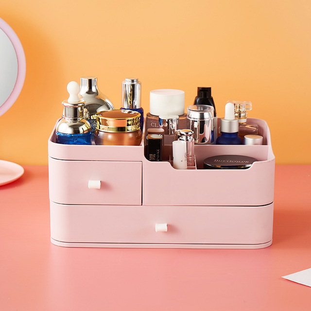 Large Capacity Desk Organizer with Drawers Storage Holder Display Makeup Caddy Shelf Organization Boxes Makeup Holders