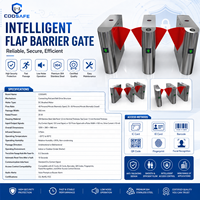 Barrière de sécurité à double biométrie (visage et empreinte digitale) avec engrenage en acier inoxydable anti-collision pour entrée de bâtiment commercial ou de parc industriel