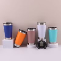 Gobelet à bière isotherme sous vide en acier inoxydable 304 de 20 oz avec isolation longue durée, ouvre-bouteille intégré, pour voiture, à boire directement, personnalisable avec logo