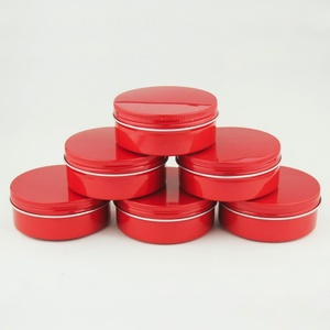 100ml 100g Decorative Aluminum Round Tin Container Red Color Cosmetic Containers for Candles Lipstick Toothpaste & Lotion - Product Image 1