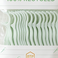 Pochette d'emballage pour cure-dents en PE entièrement recyclable avec fenêtre transparente, fermeture éclair et soudure trois côtés, impression personnalisée