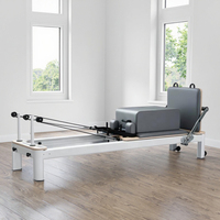 Reformador de Pilates de aleación de aluminio portátil y ajustable para Fitness corporal en el hogar Reformadores plegables negros de fábrica