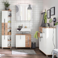 Factory Direct Meuble de toilette sur pied Moverble Rangement sous l'évier Meuble de salle de bain avec roulettes