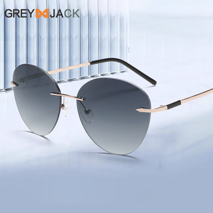 Gafas de Sol sin Marco Greyjack, Acero Inoxidable Negro, Lentes de PC con Protección UV400, Unisex, para Conducir - Product Image 2