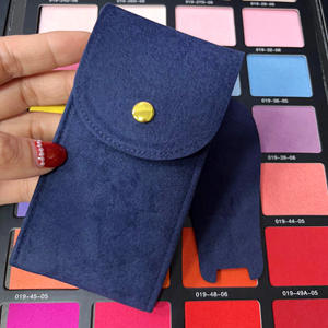 Sacs à montres en velours imprimés avec logo personnalisé, vente chaude, anti-poussière, emballage cadeau pour bijoux, pochette en daim avec bouton, insert élégant - Product Image 5