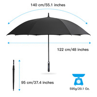 Parapluie de golf coupe-vent avec logo personnalisé, automatique, grand format, pour la pluie et le soleil, promotionnel pour entreprises, vente en gros, fournisseur chinois