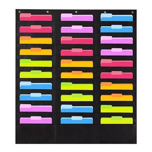 Organisateur mural de rangement pour dossiers et magazines à 30 poches, fabriqué en Chine, à suspendre pour le bureau, la maison, l'école, sac de rangement multi-usages - Product Image 4