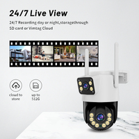 Caméra IP CCTV WiFi PTZ 4MP XM ICsee à double objectif, couleur intégrale jour et nuit, résistante aux intempéries, sans fil, pour la sécurité à domicile