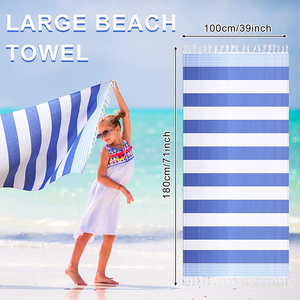 Tùy Chỉnh Chất Lượng Cao 100*180Cm 200gsm Cotton Thổ Nhĩ Kỳ Bãi Biển Khăn Cho Bãi Biển Sử Dụng - Product Image 3