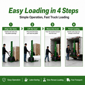 1 Ton 1.6 M Pallet Stacker Truck Hand Year Warranty Hand <b>Forklift</b> - Product Image 5