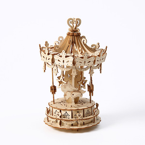 Kit de <span class=keywords><strong>puzzle</strong></span> <span class=keywords><strong>3D</strong></span> en bois rotatif vintage, coupe laser, jouet DIY avec 51 à 100 pièces pour la décoration de mariage et de la maison - Product Image 5
