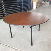 Table pliante ronde de 60 pouces utilisée pour les banquets, les mariages en bois et l'extérieur