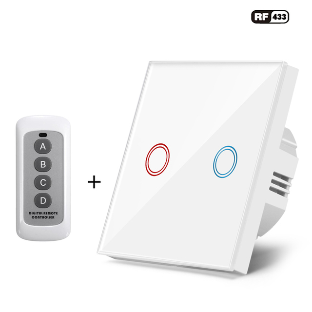 Industry Direct Sales WiFi Glass Waterproof 10A Residential Light Switch with RF433 Smart Touch Panel