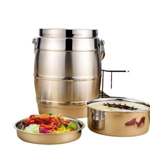 Insulated Stainless Steel Lunchbox 3 Tier Cylinder Large Capacity For Students And Adults - Product Image 2