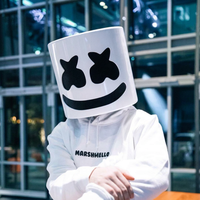 Masque DJ blanc en forme de casque, idéal pour festival de musique EDM, cosplay, déguisement, masque intégral pour Halloween, accessoire de fête rave