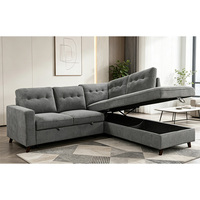 Canapé-lit deux places The Leader Living Room au design européen en tissu avec rangement, confortable et durable pour appartement et usage commercial