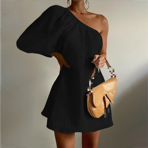 2024 primavera nuova moda da donna abito largo <span class=keywords><strong>e</strong></span> Skinny con spalle inclinate abito in tessuto di <span class=keywords><strong>cotone</strong></span> <span class=keywords><strong>e</strong></span> <span class=keywords><strong>lino</strong></span> - Product Image 6