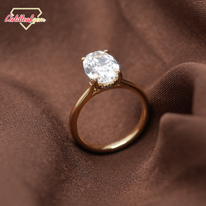 Bague de mariage en or jaune 18 carats avec diamant ovale de 3 carats, couleur D, clarté VS, cultivé en laboratoire par IGI, de la marque Goldleaf Jewelry - Product Image 4