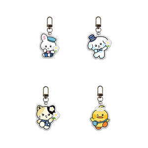 Nuevo Llavero Colgante de Moda con Imagen de Muñeca de Dibujos Animados con Flores, Impresión UV, Acrílico Transparente, Souvenir - Product Image 3