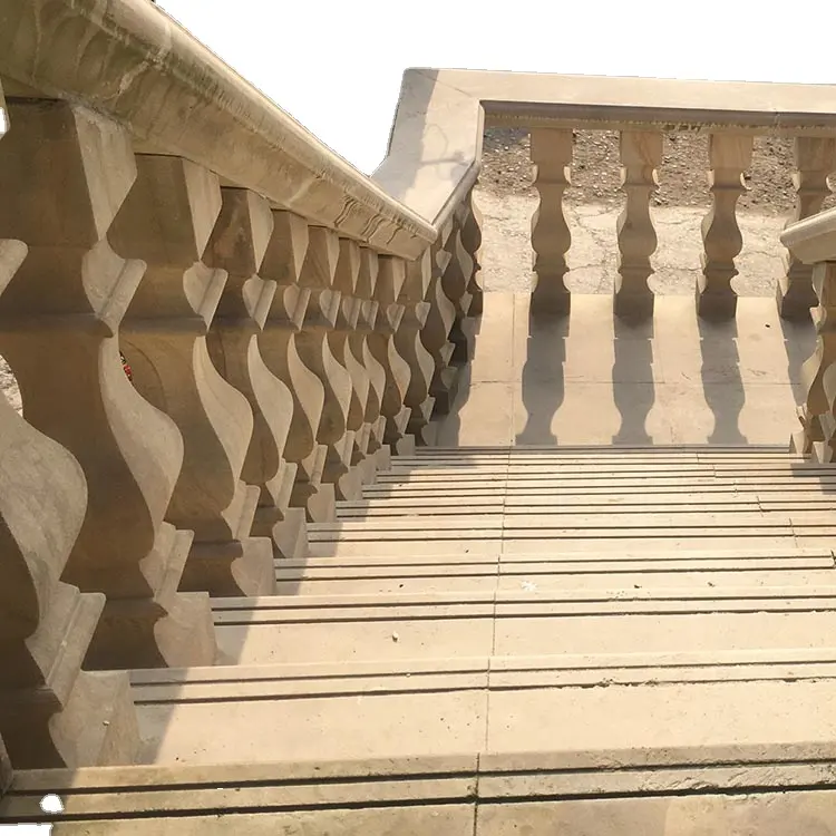 Refine Stone Factory supply high quality natural sandstone outdoor balustrade and stone columns