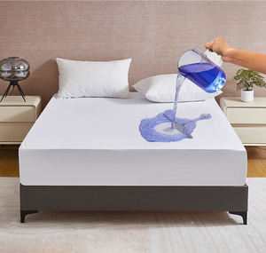 Sábana ajustable Sábana impermeable Funda <span class=keywords><strong>protectora</strong></span> suave de color sólido para hotel Funda de cama Colchón - Product Image 2