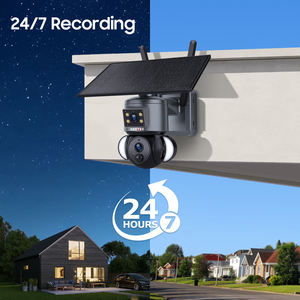 SECTEC AOV 24/7 gerakan berdaya AI CCTV keamanan mikrofon tanam lensa ganda tahan air lampu sorot luar ruangan kamera 4G tahan air - Product Image 2