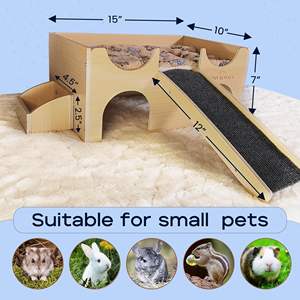 Legno piccoli animali domestici casa di riposo di legno riccio in legno gabbia di porcellini d'India con rampa di arrampicata - Product Image 5