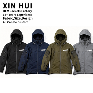 Custom Logo Men's Vintage Tactical Waterproof Fleece Jacket Windproof Outdoor Sportswear 100% Cotton Shell Autumn - Product Image 4