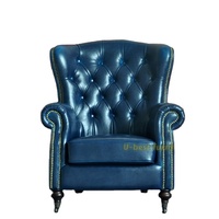 Fauteuil Chesterfield en similicuir de style américain U-Best, fauteuil capitonné à un seul siège pour hôtel, KTV, café, bureau et bar à whisky