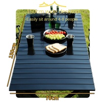 Ensemble de table pliante portable et de chaise Kermit en acier au carbone pour l'extérieur - Meubles de camping et de pique-nique
