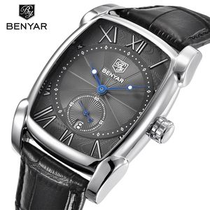 Reloj BENYAR 5114 5114M con Movimiento de Cuarzo Japonés, Reloj de Pulsera Cuadrado de Lujo para Hombre, Marca Original, Correa de Cuero Genuino Clásico - Product Image 1