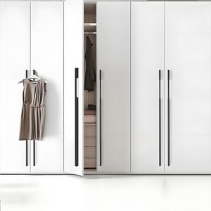 Gagang furnitur hitam Aloi aluminium untuk pegangan pintu pegangan perangkat keras kabinet dapur dan kenop