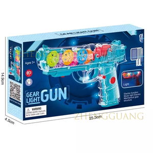 Zhengguang – pistolet de Vibration à engrenage Transparent, jouet électrique clignotant <span class=keywords><strong>Bo</strong></span> <span class=keywords><strong>Concept</strong></span> amusant, pistolet avec lumière et musique - Product Image 6