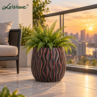 Pot de fleurs en plastique à motif ondulé moderne, jardinière décorative, grands pots en résine pour la décoration de la maison, du balcon, pot de plantes