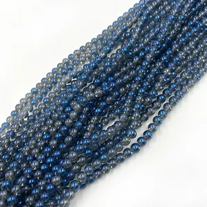 chinese factory wholesale beads supplier stock for sale sparkling glass beads 8mm blue beads for jewelry making