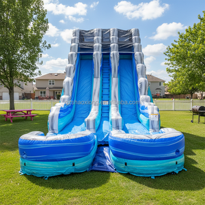 Tobogán Inflable Comercial Grande para Exteriores, Tobogán Acuático Doble con Piscina para Niños y Adultos, Tobogán Acuático Inflable con Soplador - Product Image 2