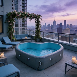 <span class=keywords><strong>Piscina</strong></span> Inflable de PVC para Niños, Diseño de Corazón, para Exteriores, con Masaje, para 1 a 6 Personas, <span class=keywords><strong>Precio</strong></span> Directo de Fábrica, Venta al Por Mayor - Product Image 1