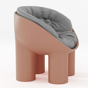 Cadre en plastique PP de style simple avec coussin de couleur assortie chaise de café de loisirs italie à utiliser accoudoir chaise de jambe d'éléphant - Product Image 1