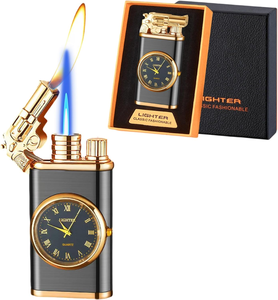Briquet à double flamme créatif et réglable, coupe-vent, flamme jet cool au <span class=keywords><strong>butane</strong></span> pour hommes, femmes, amis, extérieur, bougies - Product Image 1