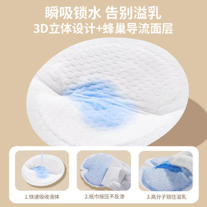 Chenkang Disposable <b>Nursing</b> <b>Pads</b> 50Pcs Breathable Cotton Non-Woven Fabric For Breastfeeding Women - Product Image 4