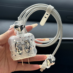 เคสสายชาร์จเร็วลาย<span class=keywords><strong>ผีเสื้อ</strong></span>มีกลิตเตอร์สำหรับ Iphone16ชาร์จเร็วเคสป้องกันสายเคเบิ้ลข้อมูล20W18W - Product Image 5