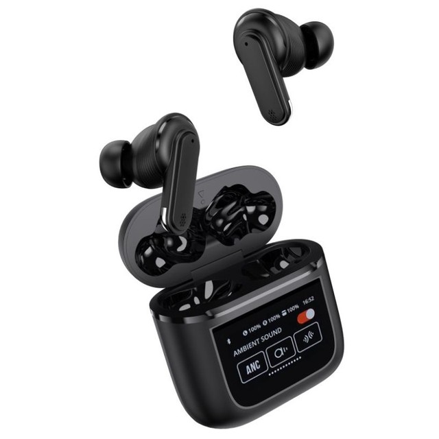 2025 TWS Tour Pro 2 Smart LCD Touch Screen ANC ENC Noise Cancelling Fast Charge In-Ear Wireless Earbuds for 5.4 IPX4