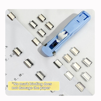 Petite agrafeuse manuelle en plastique transparent pour étudiants et bureau, pinces à reliure pour papiers de test, reçus et fichiers